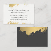 Faux Gold Brushed Wit Grijs / Variatie Visitekaartje (Voorkant / Achterkant)