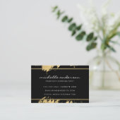 Faux Gold Brushed Zwart Grijs Goud Rand Visitekaartje (Staand voorkant)