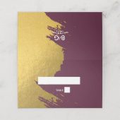 Faux Gold Brushstrokes & Bourgogne Weddenschap Plaatskaartje (Buitenkant ongevouwen)