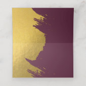 Faux Gold Brushstrokes & Bourgogne Weddenschap Plaatskaartje (Binnenkant ongevouwen)