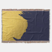 Faux Gold Brushstrokes met Navy Blue Background Deken (Voorkant)