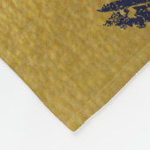 Faux Gold Brushstrokes met Navy Blue Background Fleece Deken (Hoek)