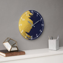Faux Gold Brushstrokes met Navy Blue Background