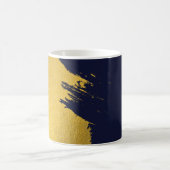 Faux Gold Brushstrokes met Navy Blue Background Koffiemok (Center)