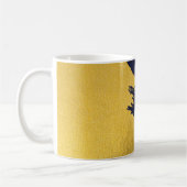 Faux Gold Brushstrokes met Navy Blue Background Koffiemok (Links)