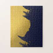 Faux Gold Brushstrokes met Navy Blue Background Legpuzzel (Verticaal)