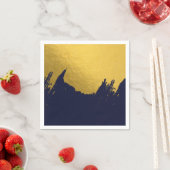 Faux Gold Brushstrokes met Navy Blue Background Servet (Insitu)