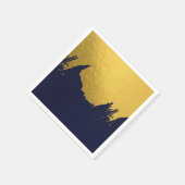 Faux Gold Brushstrokes met Navy Blue Background Servet (Hoek)