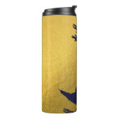 Faux Gold Brushstrokes met Navy Blue Background Thermosbeker (Gedraaid links)