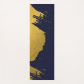 Faux Gold Brushstrokes met Navy Blue Background Yogamat (Voorkant)
