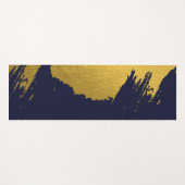 Faux Gold Brushstrokes met Navy Blue Background Yogamat (Voorkant (horizontaal))