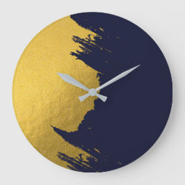 Faux Gold Brusks met Navy Blue Background Grote Klok