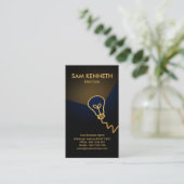 Faux Gold Bulb Flash Light Gold Beam Electricia Visitekaartje (Staand voorkant)