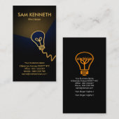 Faux Gold Bulb Flash Light Gold Beam Electricia Visitekaartje (Voorkant / Achterkant)