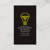 Faux Gold Bulb Grey Power Plug-elektricien Visitekaartje (Achterkant)