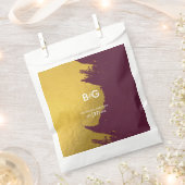 Faux Gold Burgundy, Monogram Weddenschap Bedankzakje (Geknipt)