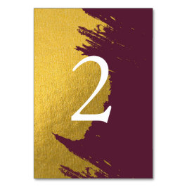 Faux Gold Burgundy, Monogram Weddenschap Kaart