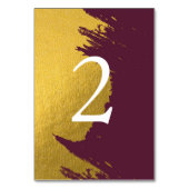Faux Gold Burgundy, Monogram Weddenschap Kaart (Achterkant)