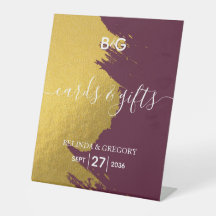 Faux Gold Burgundy, Monogram Weddenschappen en cad
