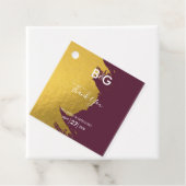 Faux Gold Burgundy, Monogram Wedding Gift Bedankjes Labels (In situ)