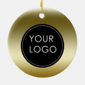 Faux Gold Business Company Logo Keramisch Ornament (Achterkant)