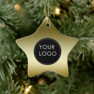 Faux Gold Business Company Logo Star Keramisch Ornament