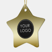 Faux Gold Business Company Logo Star Keramisch Ornament (Links)