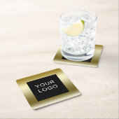 Faux Gold Business Corporate Logo Design Kartonnen Onderzetters (Insitu)