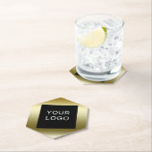 Faux Gold Business Corporate Logo Design Kartonnen Onderzetters (Insitu)