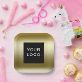 Faux Gold Business Corporate Logo Design Papieren Bordje (Feest)