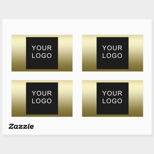 Faux Gold Business Corporate Logo Design Rechthoekige Sticker (Vel)