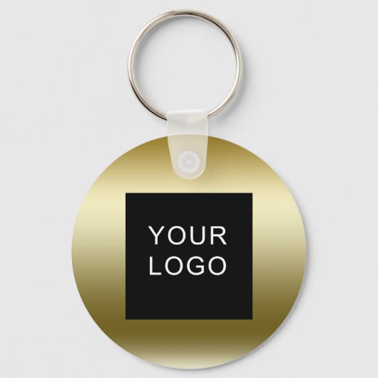 Faux Gold Business Corporate Logo Design Sleutelhanger (Voorkant)