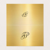 Faux Gold Calligraded Script Monogrammed Modern Visitekaartje (Buitenkant ongevouwen)
