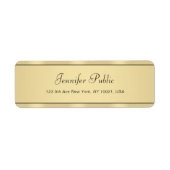 Faux Gold Calligraphy Elegant Modern Hand Script Etiket (Voorkant)