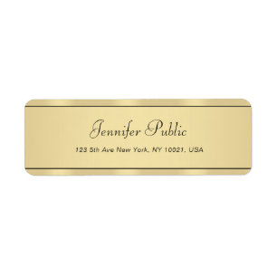 Faux Gold Calligraphy Elegant Modern Hand Script Etiket