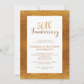Faux Gold Calligraphy Floral 50e Jubileum Kaart (Achterkant)