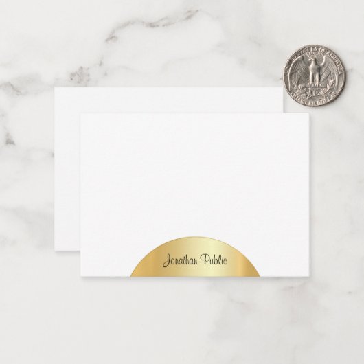 Faux Gold Calligraphy Monogram Elegant Sjabloon (Voorkant / Achterkant in situ)