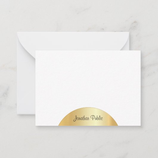 Faux Gold Calligraphy Monogram Elegant Sjabloon (Voorkant)