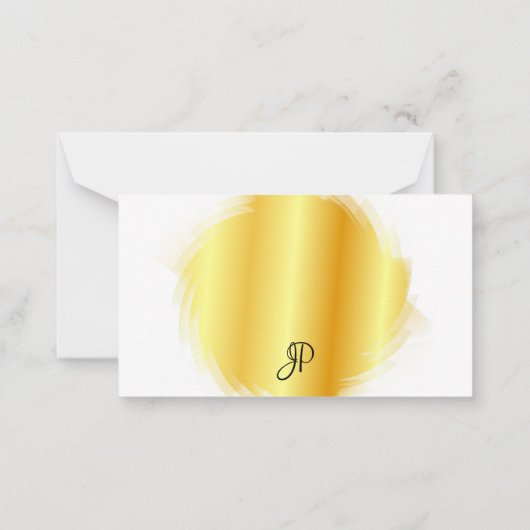 Faux Gold Calligraphy Monogram Elegant Sjabloon (Achterkant)