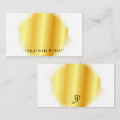 Faux Gold Calligraphy Monogram Elegant Sjabloon (Voorkant / Achterkant)