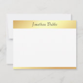 Faux Gold Calligraphy Script Moderne Notitiekaartje (Achterkant)