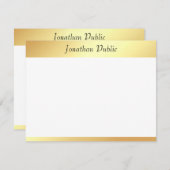 Faux Gold Calligraphy Script Moderne Notitiekaartje (Voorkant / Achterkant)