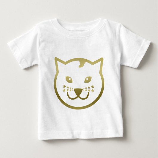 Faux Gold Cat Face - Aangepaste achtergrondkleur (Voorkant)