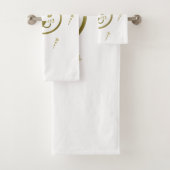 Faux Gold Cat Face - Aangepaste achtergrondkleur Bad Handdoek (Insitu)
