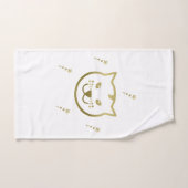 Faux Gold Cat Face - Aangepaste achtergrondkleur Bad Handdoek (Handdoek)