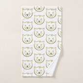 Faux Gold Cat Face - Aangepaste achtergrondkleur Bad Handdoek (Handdoek)