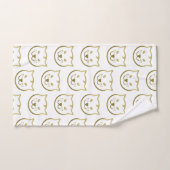 Faux Gold Cat Face - Aangepaste achtergrondkleur Bad Handdoek (Handdoek)