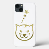 Faux Gold Cat Face - Aangepaste achtergrondkleur Case-Mate iPhone Case (Achterkant)