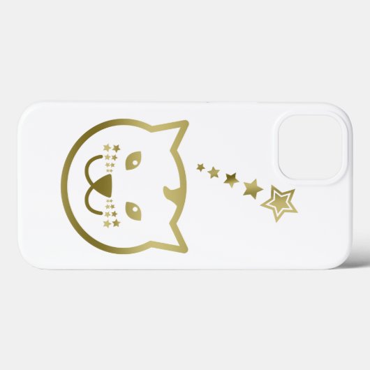 Faux Gold Cat Face - Aangepaste achtergrondkleur Case-Mate iPhone Case (Achterkant (horizontaal))