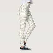 Faux Gold Cat Face - Aangepaste achtergrondkleur Leggings (Rechts)